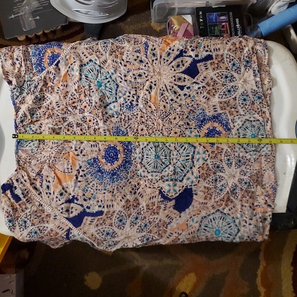 EUC Rose & Thyme Split Neck Cottony Blouse Bishop Sleeve Boho Tunic 1X - Picture 7 of 16